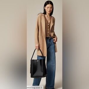 J Crew Women’s Juliette Collarless Sweater Blazer Cardigan Khaki, Size S